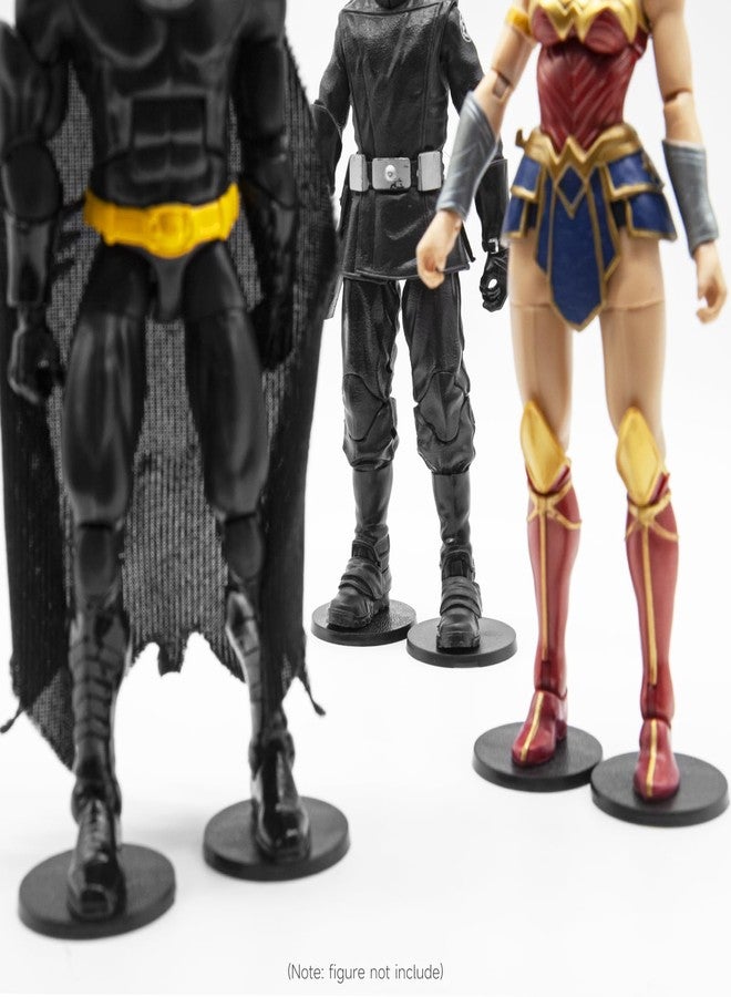 DisplayMore 32 Pieces 6 inch Action Figure Stand,Support Display Stands With Peg,Compatible with 1/12 Scale Marvel Legends /DC/ GI Joe/ MOTU Figure Toy (32PCS-Black-Round) - Image 5